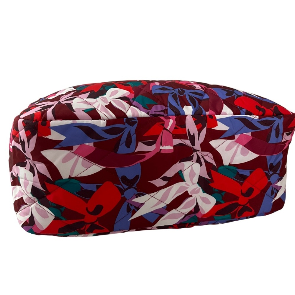 NWT Vera Bradley Extra Large Quilted Cosmetics Makeup Travel Bag Case Bow Show - Picture 6 of 9